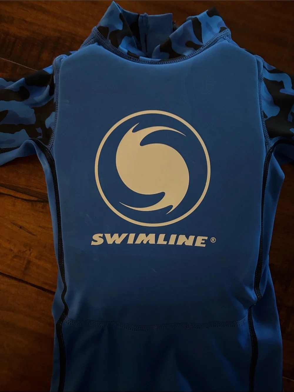 Kids Blue Rashguard One-Piece Swimsuit